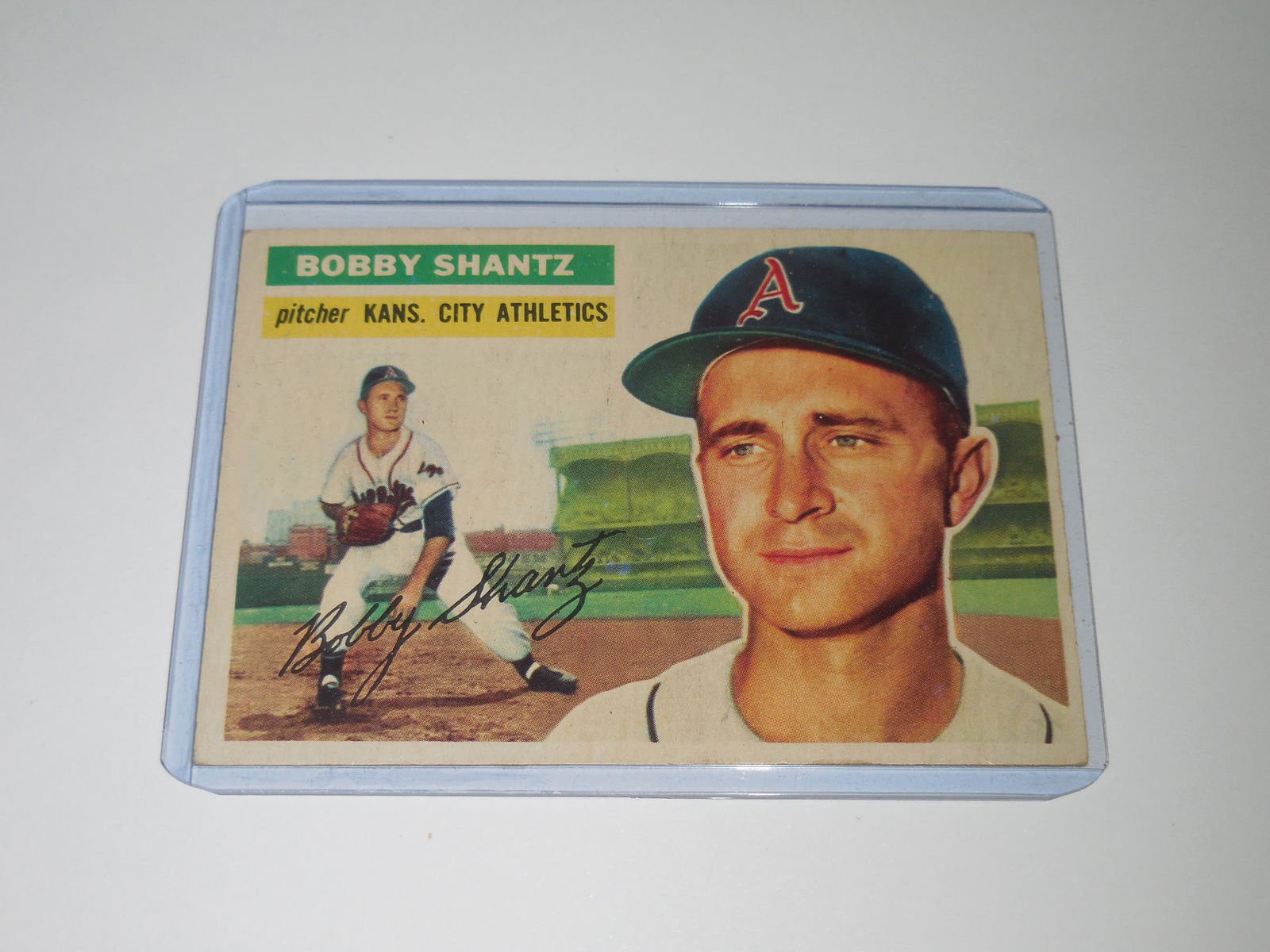 1956 TOPPS #261 BOBBY SHANTZ VINTAGE CARD (1 of 2)