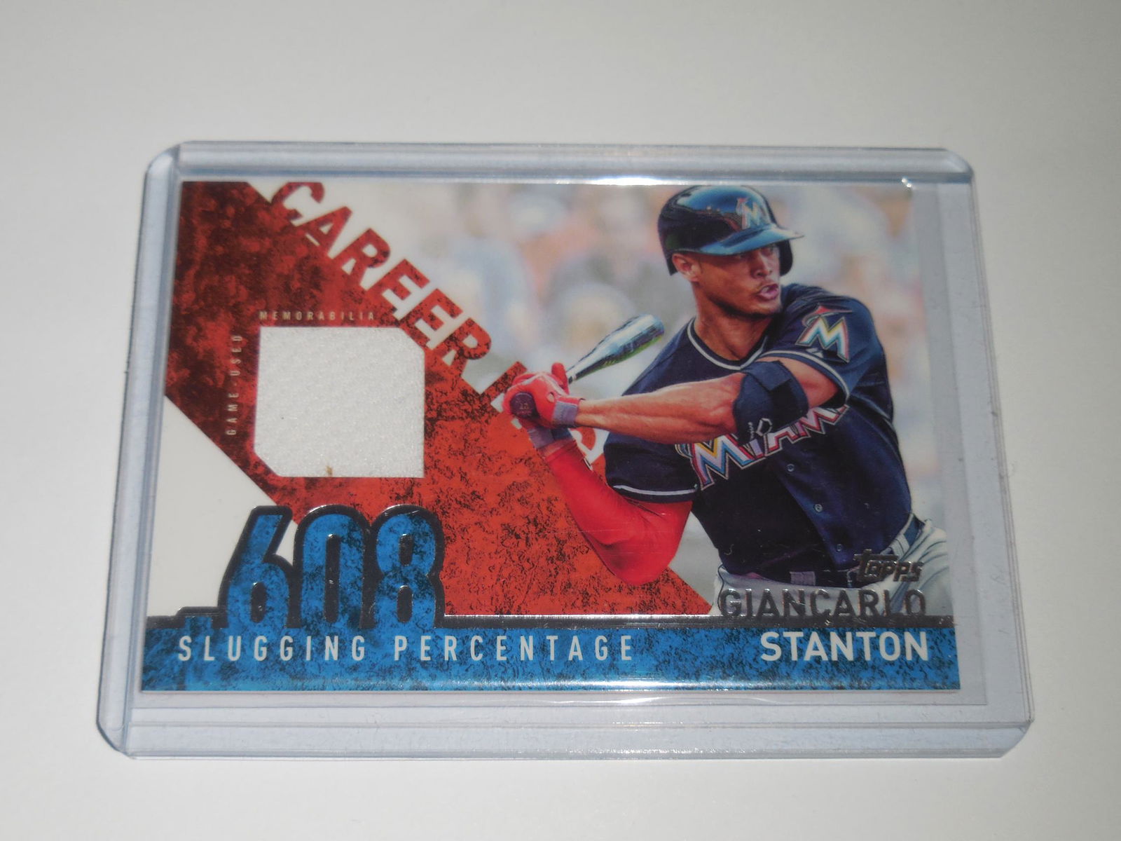 2015 TOPPS GIANCARLO STANTON GAME WORN JERSEY CARD (1 of 2)