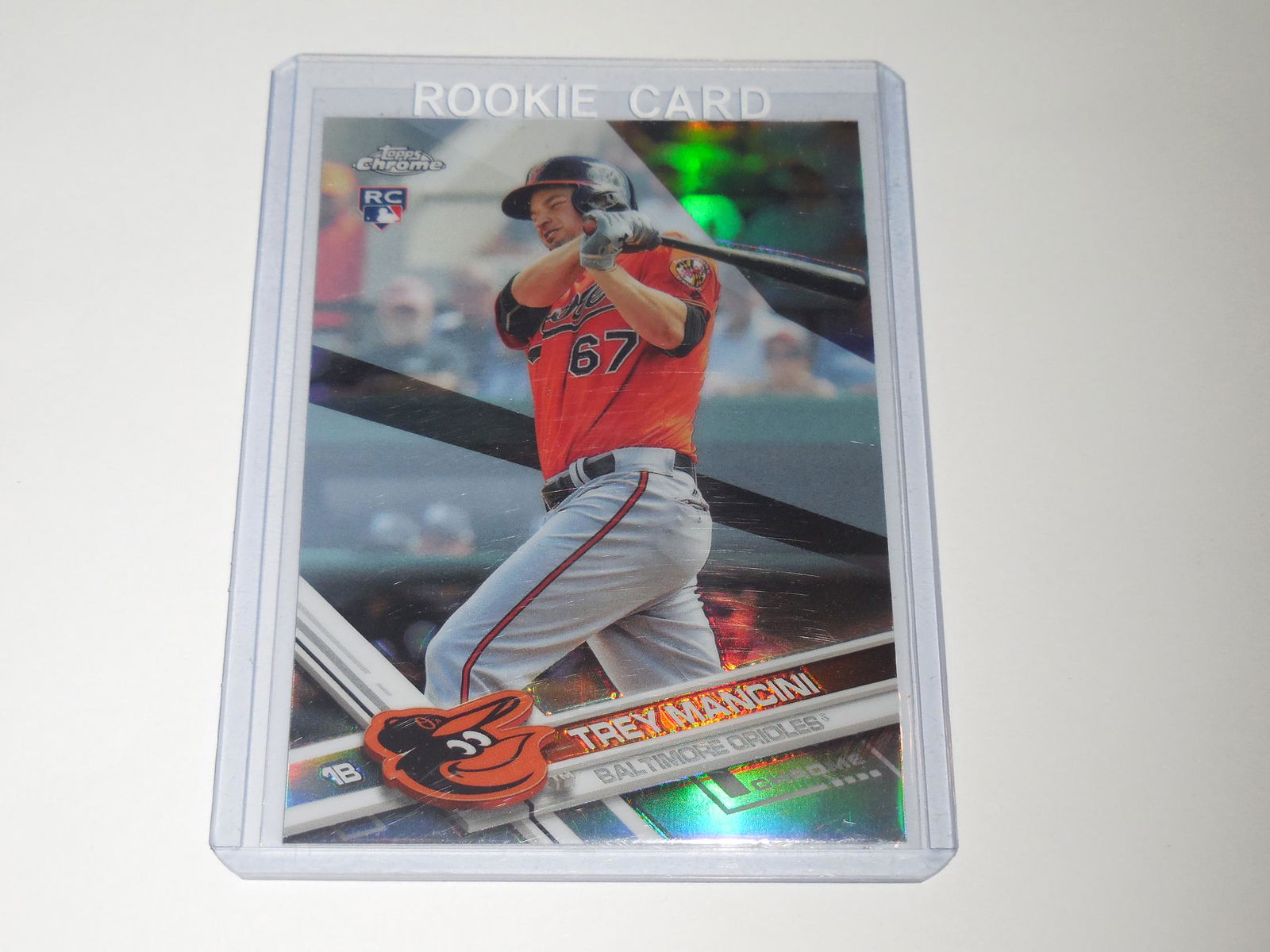 2017 TOPPS CHROME TREY MANCINI REFRACTOR ROOKIE CARD (1 of 2)