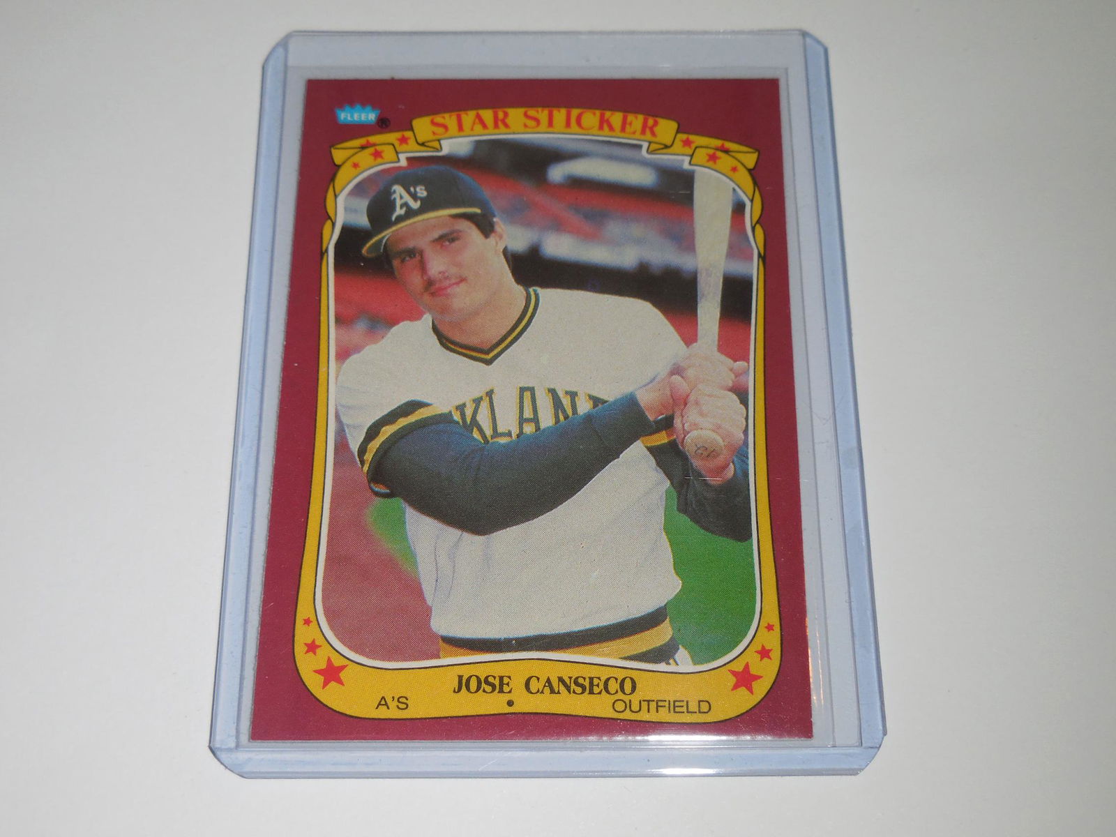 1986 FLEER JOSE CANSECO AS STICKER ROOKIE CARD (1 of 2)