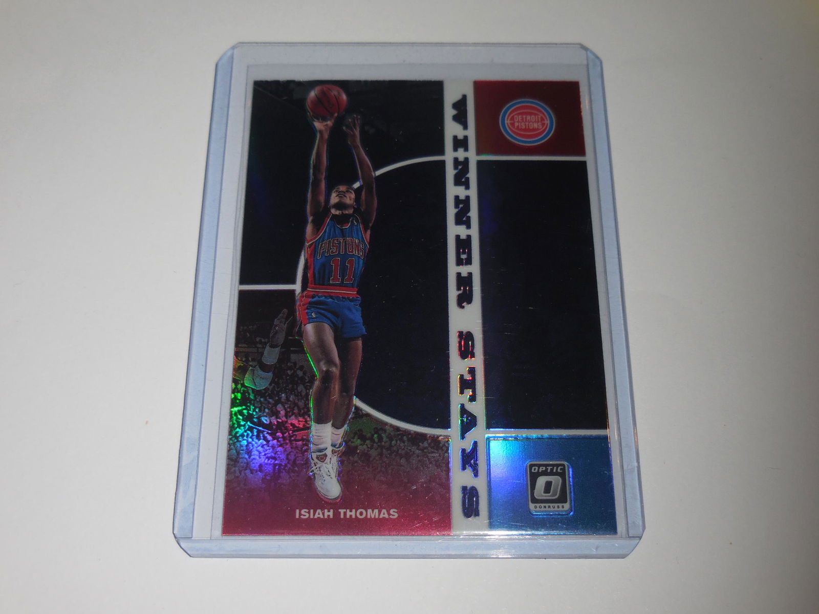 19-20 OPTIC ISIAH THOMAS WINNER STAYS PURPLE PRIZM (1 of 2)
