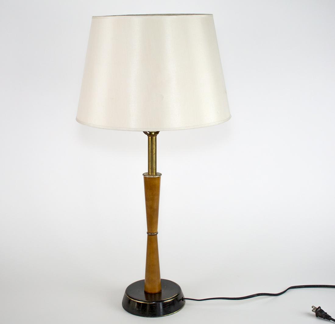MID CENTURY TABLE LAMP WOOD POOL PEARSALL STYLE 1950 (1 of 4)