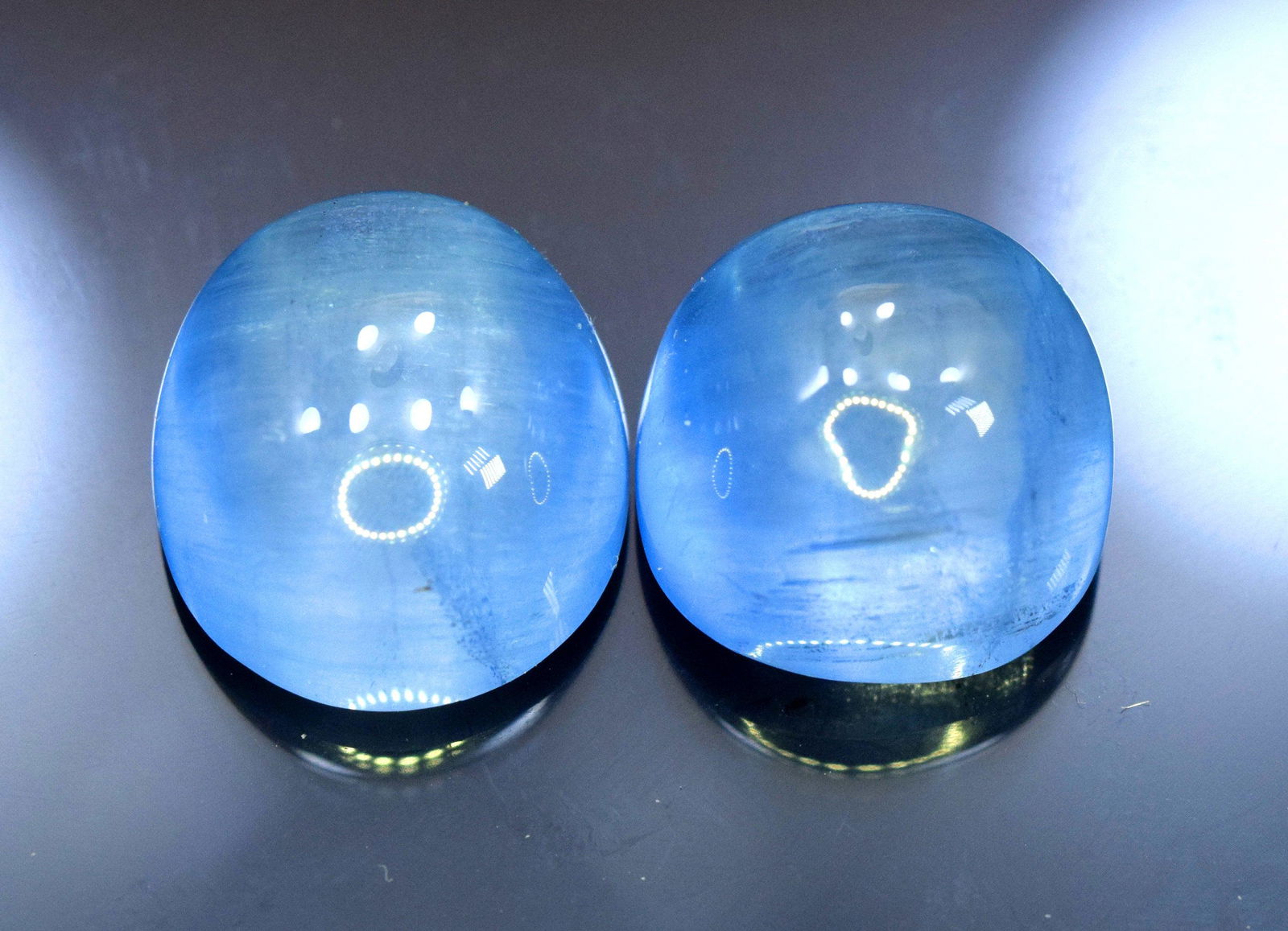 Pair Aquamarine Cabochon , Natural Aquamarine Top (1 of 4)