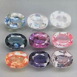 Lot of 9 Natural Fancy Multicolor Sapphire Oval (1 of 2)