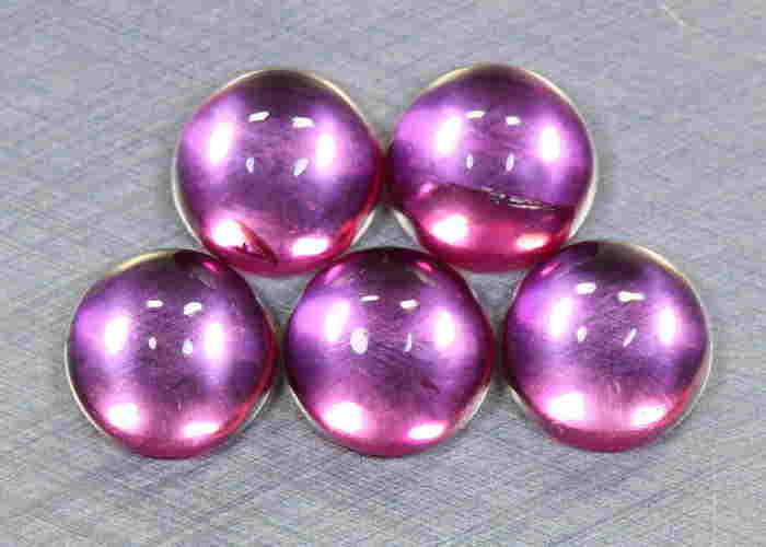 6.60 Ct. Natural Pink Topaz Round Cabochon 6 MM-5 Pcs (1 of 2)