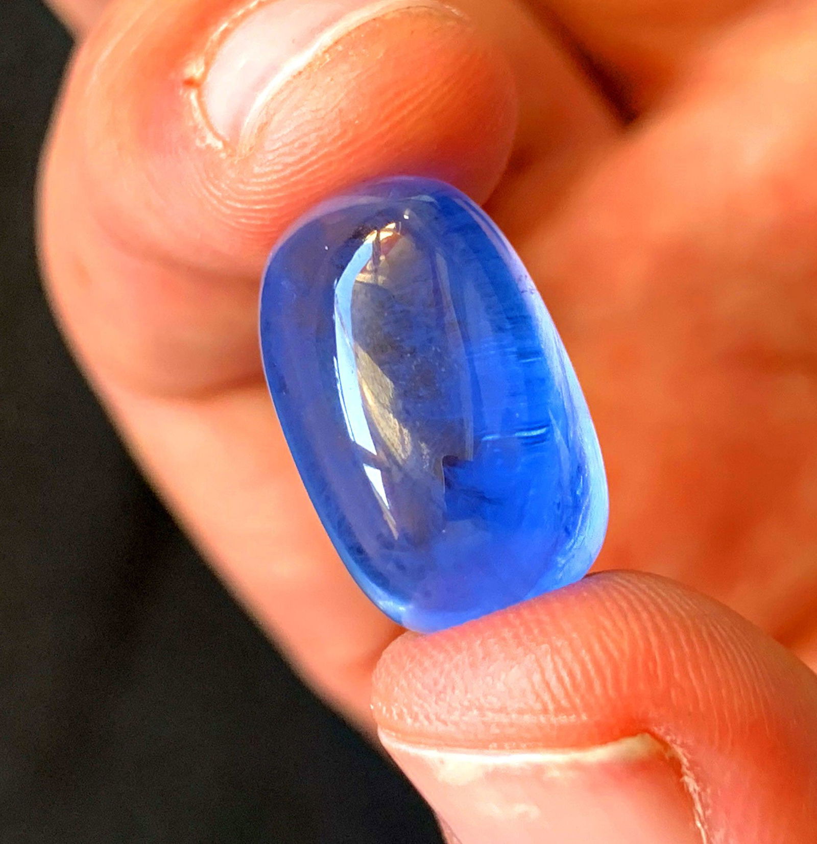 Natural Deep Blue Aquamarine Cabochon, Top Quality and (1 of 6)