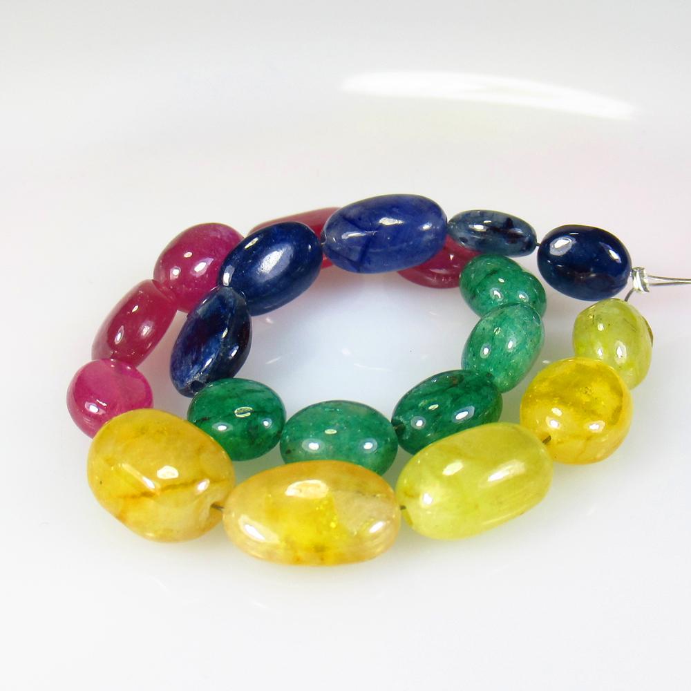 102.43 Ctw Natural 20 Emerald, Ruby, Sapphire Beads (1 of 2)