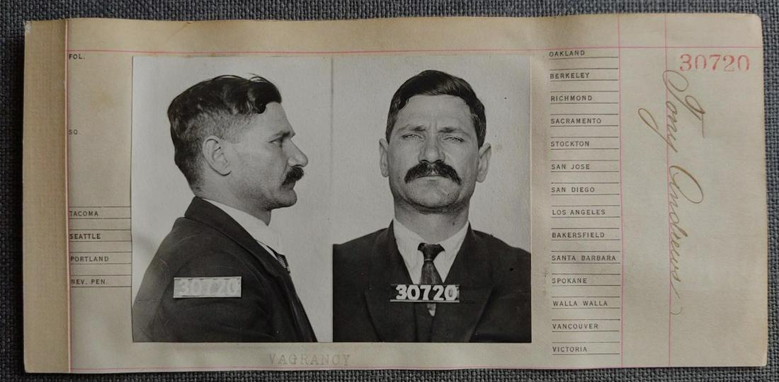 Interesting Double Mugshots - 2 Men 1910's California (1 of 2)