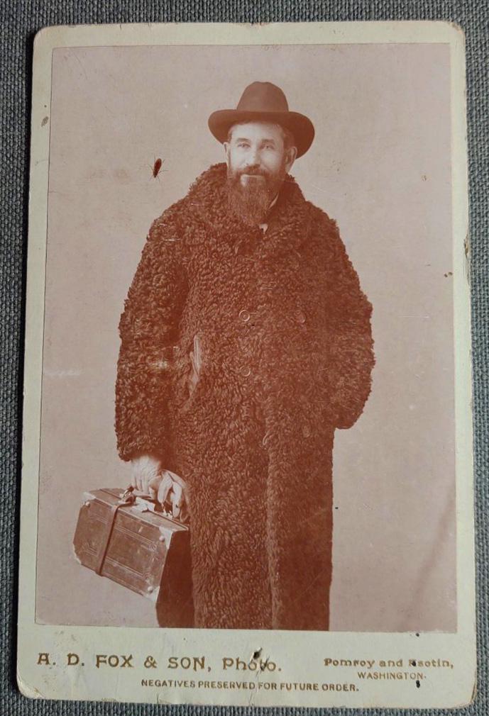 1890's Doctor in Fur Coat, Hat & Bag (1 of 2)