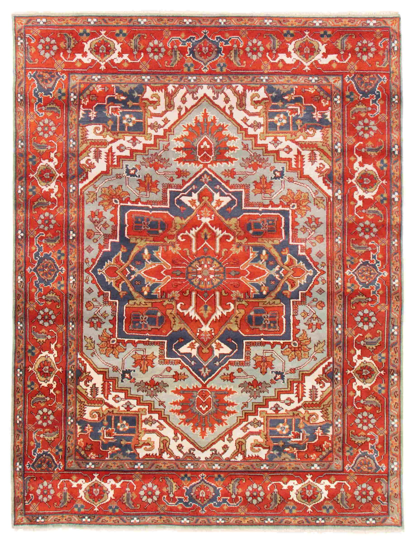 Serapi Heritage Light Blue, Red Rug 7'9" x 10'1" (1 of 8)