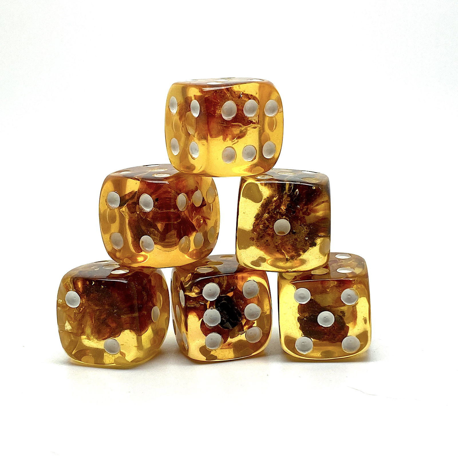 Unique and Staggering Amber Set of 6 Dices (1 of 7)