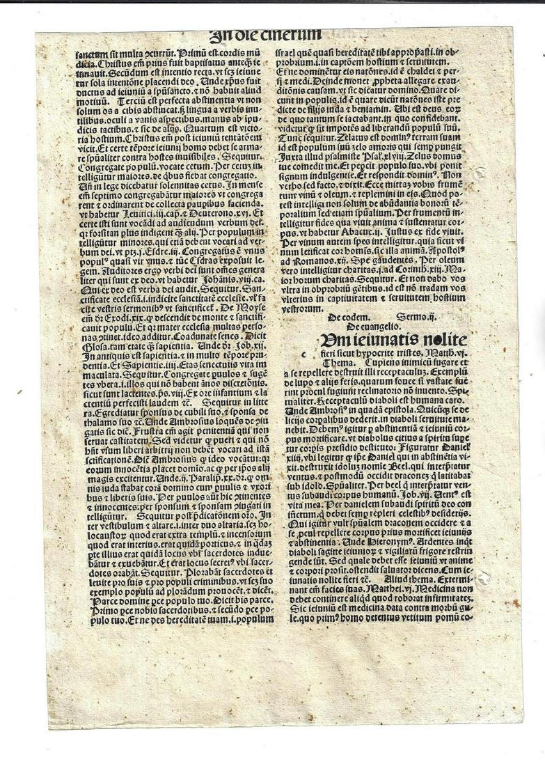 1490 Leaf from an Incunable (1 of 2)
