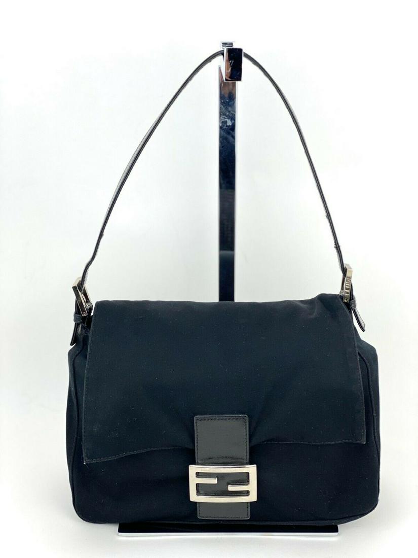 Fendi Black Soft Nylon Mama Baguette Shoulder Hobo Bag (1 of 20)