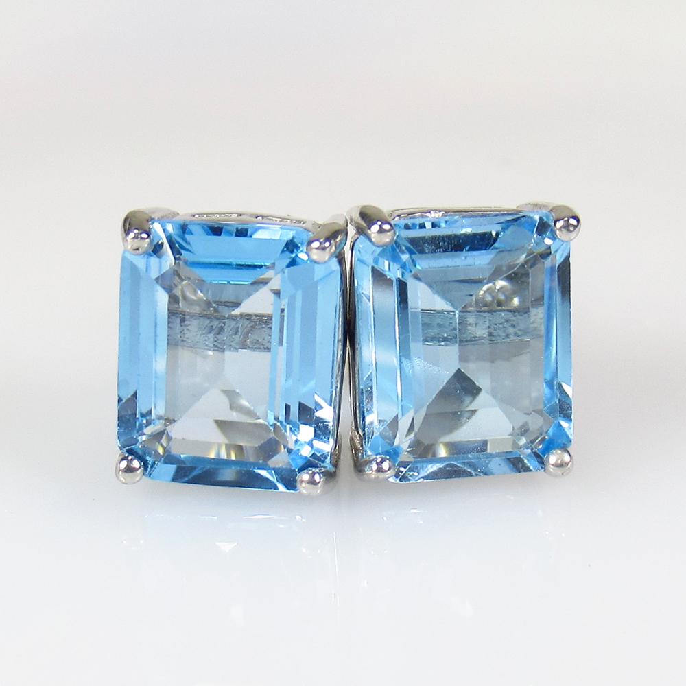 5.42 g 925 Sealed Silver Natural Blue Topaz Earring Set (1 of 3)