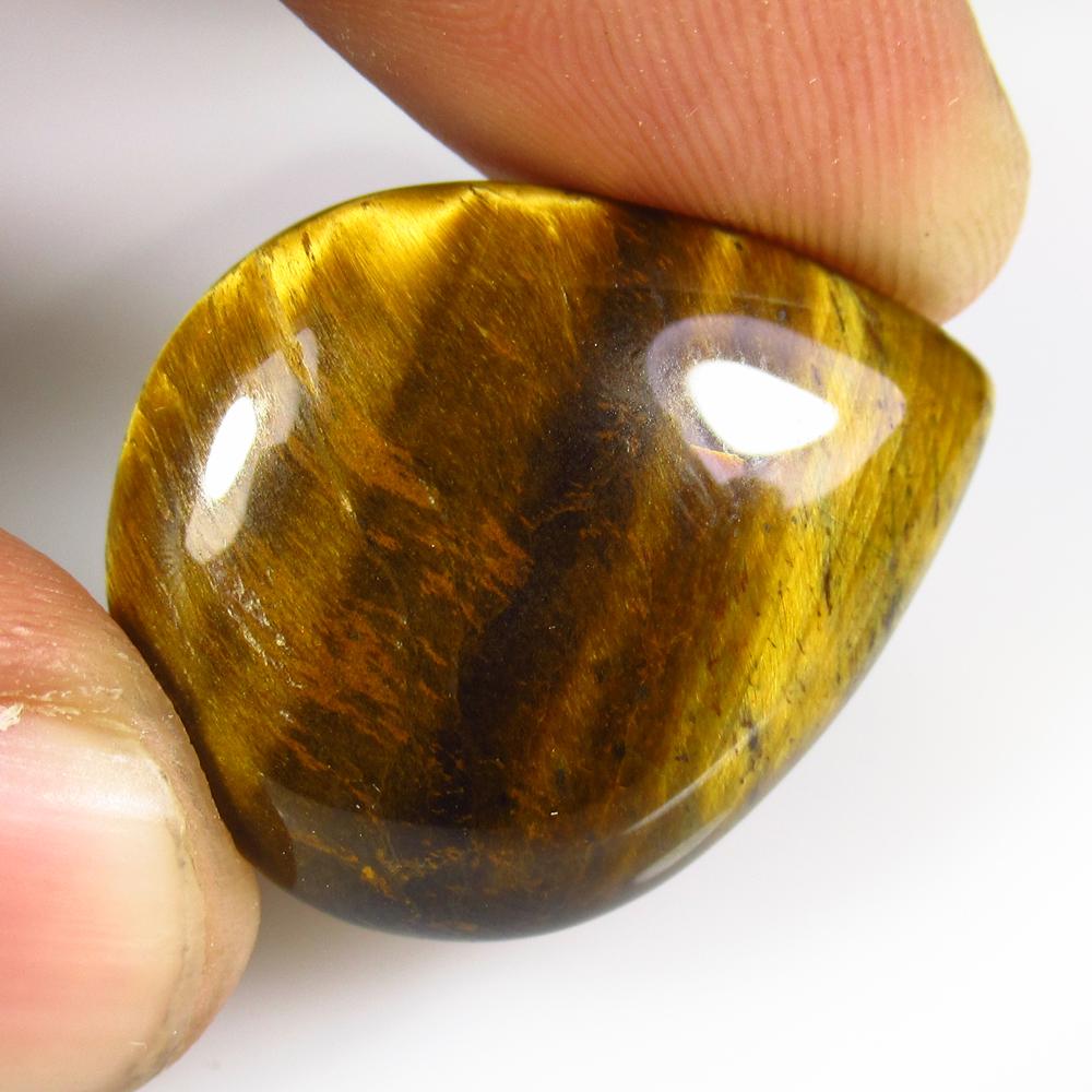 25.57 Ctw Natural Tiger's Eye Pear Cab (1 of 2)
