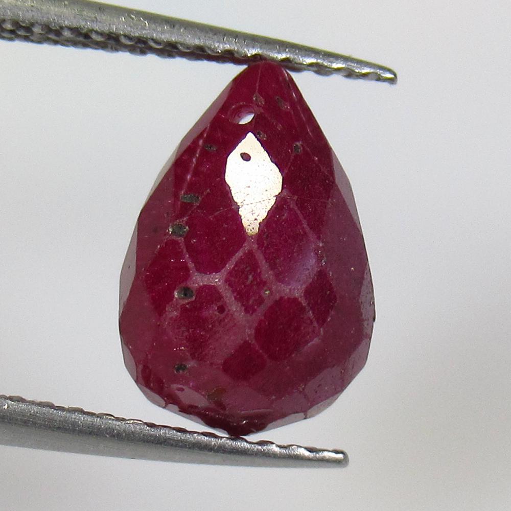 5.46 Ctw Natural Mozambique Red Ruby Pear Drop Beads (1 of 2)