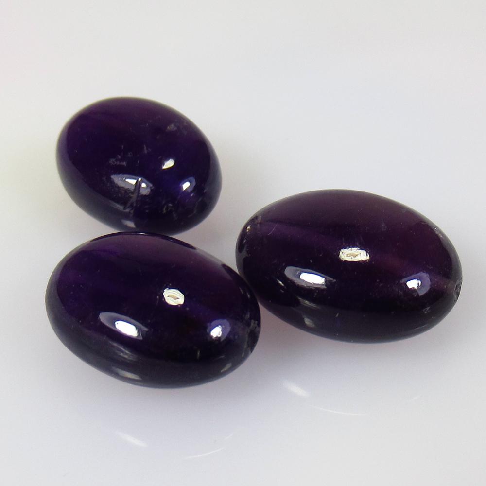 20.07 Ctw Natural 3 Drilled Purple Amethyst Oval Beads (1 of 2)