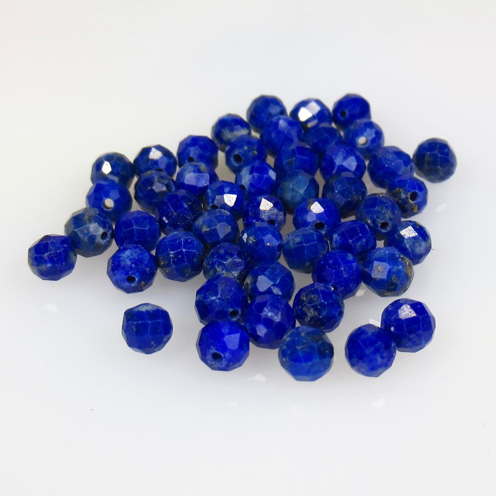 12.86 Ctw Natural 49 Lapis Round Cut Beads (1 of 2)