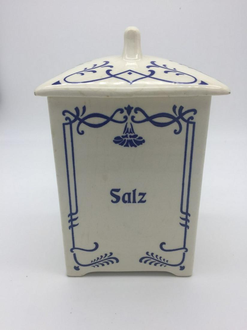 Vintage Blue White Salz Salt Crock Gerz West Germany (1 of 11)