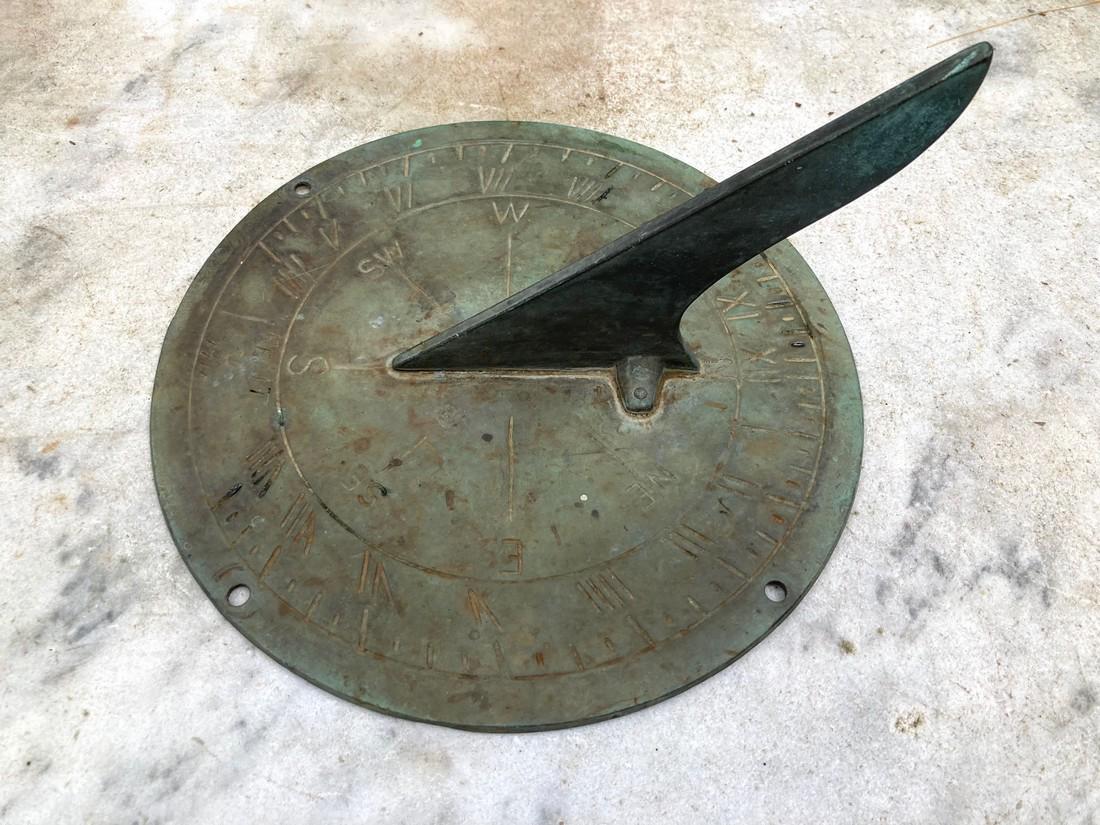 C1920 Brass Sundial With Nice Patina (1 of 4)
