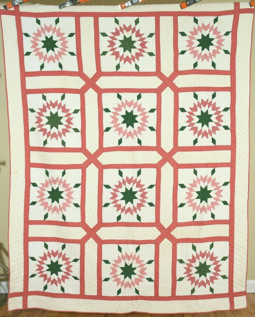 1870's Pieced Stars Quilt, Garden Maze (1 of 14)