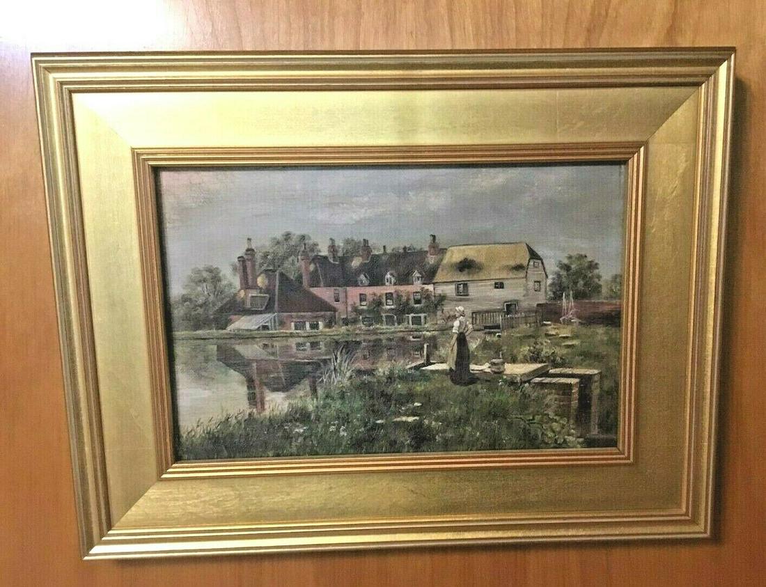 Unsigned English Oil On Canvass By William Langley?: For Sale is a lovely oil on canvass of an English cove. The painting is in very good condition it has a lovely gold frame and is ready for hanging. The painting with the frame is 9" 3/4 X 12" 1/2 with