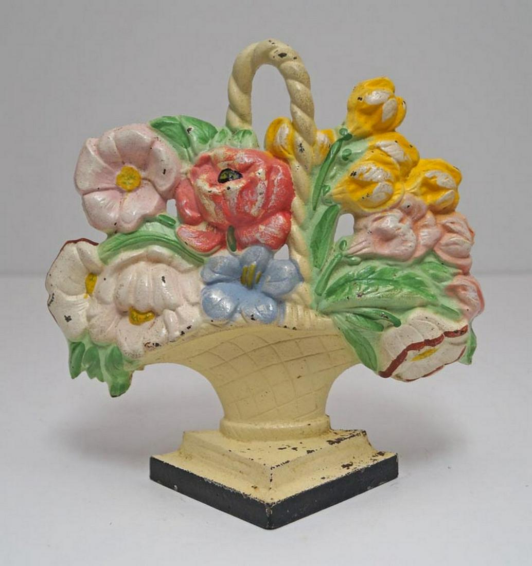 Antique Poppies & Snapdragons Flower Cast Iron Doorstop (1 of 5)