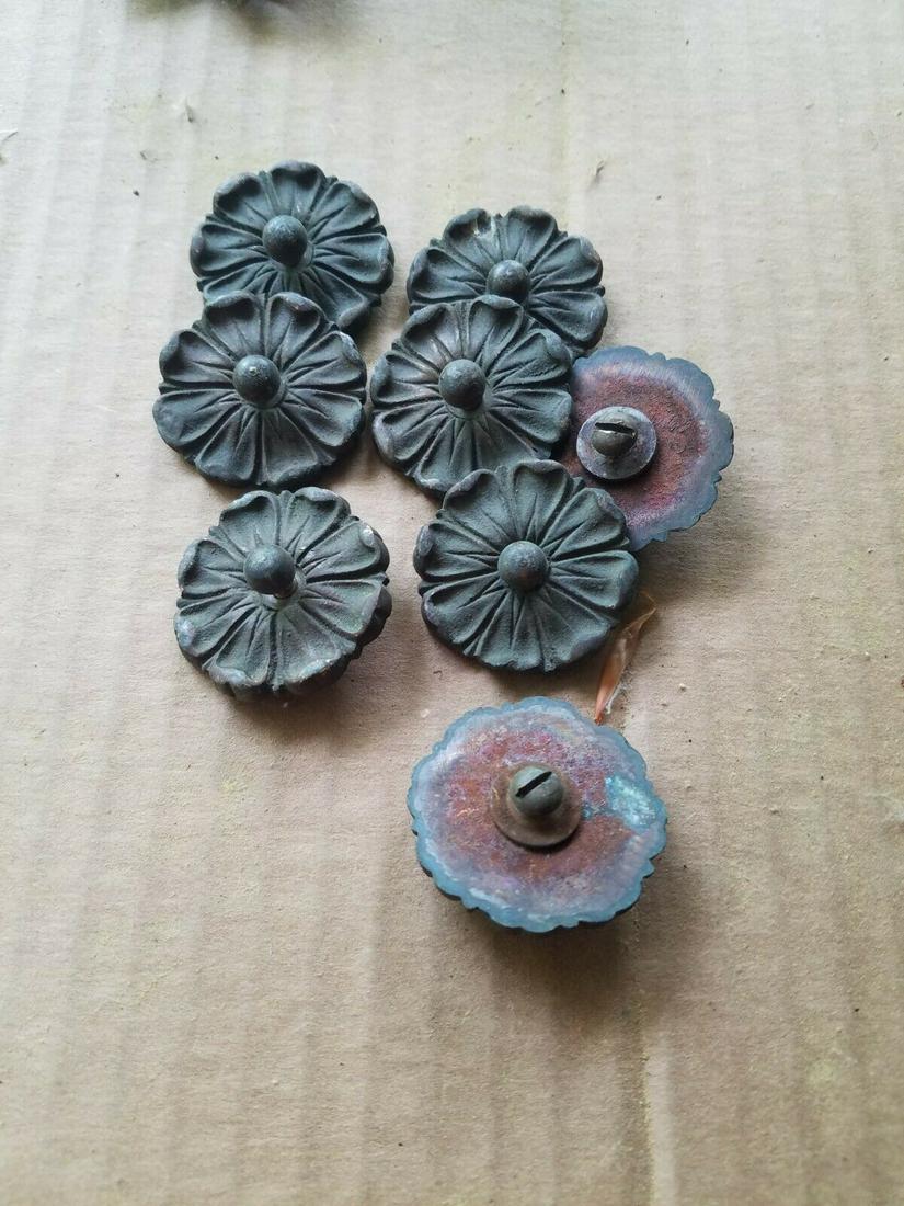 Brass lighting accessory flowers 100 year old antique (1 of 1)