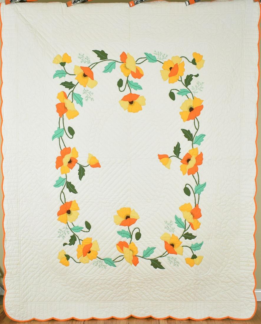 Well Quilted Poppy Applique Quilt (1 of 8)