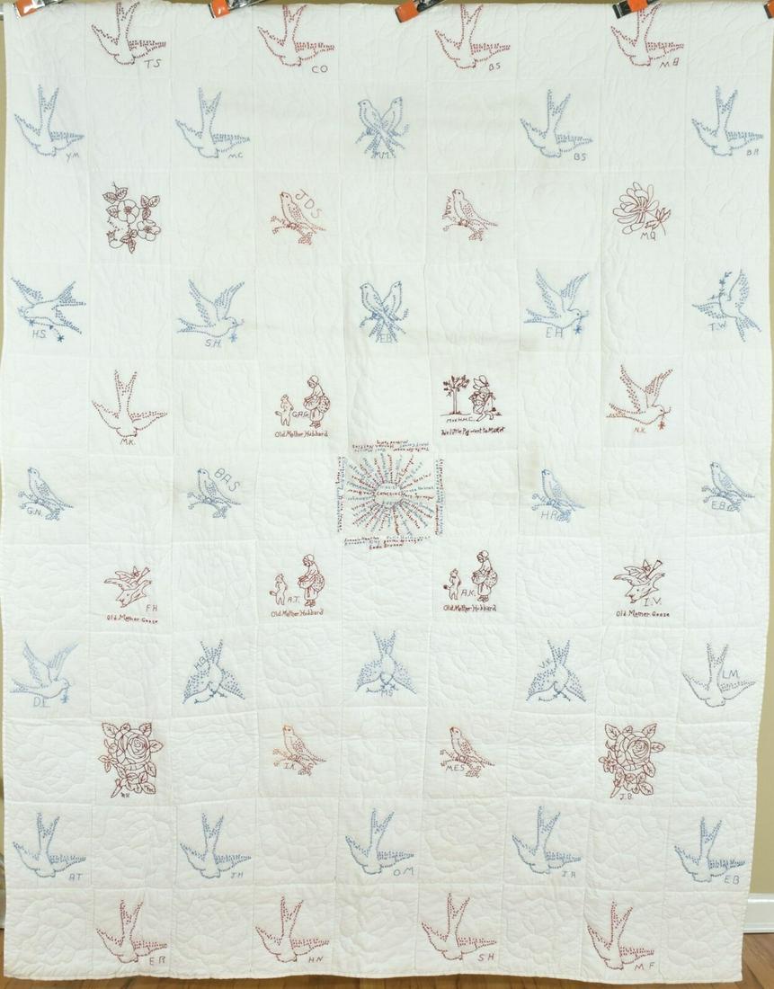 Red, White & Blue Quilt Dated "1934" (1 of 20)