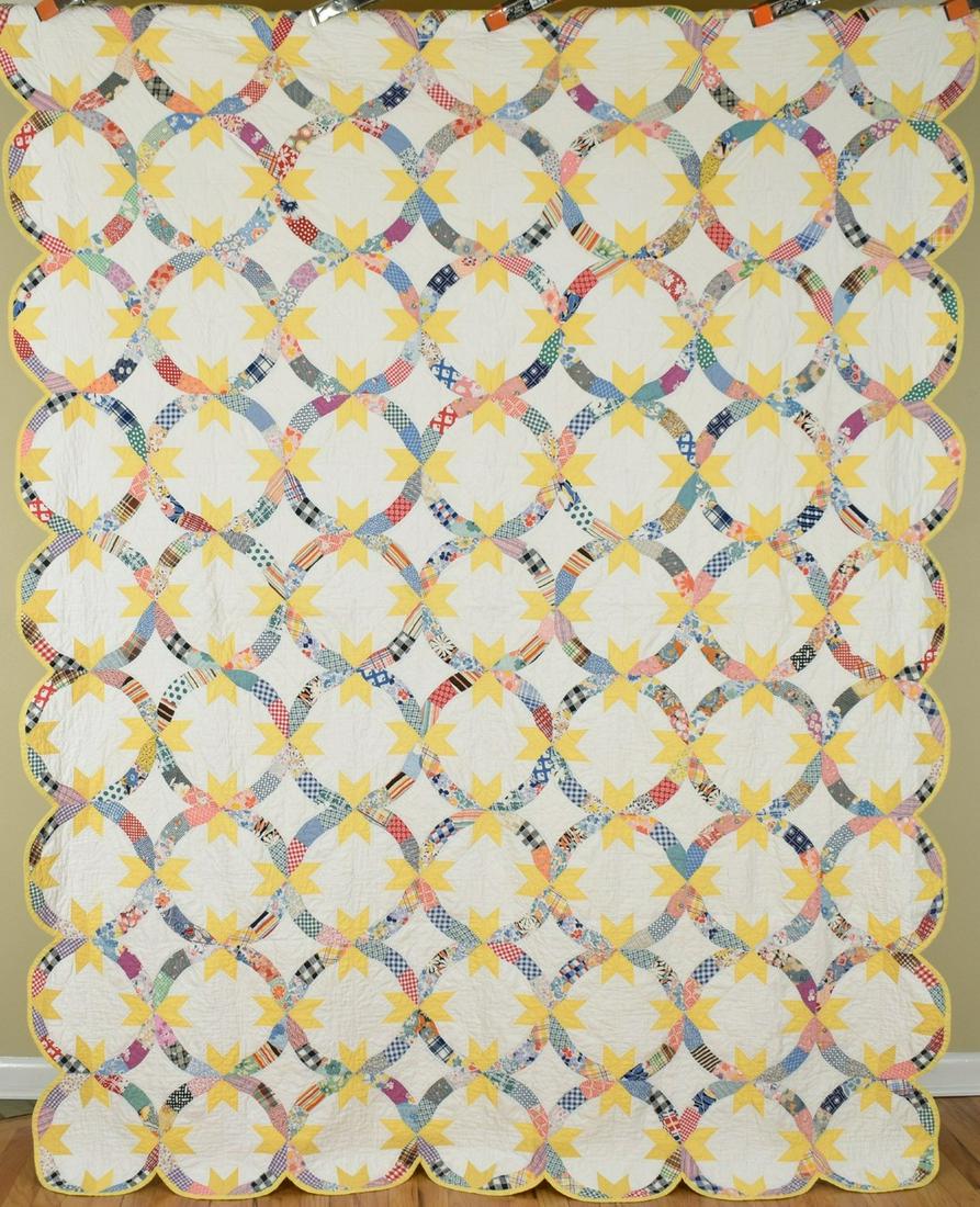 30's Double Wedding Ring Variation Quilt (1 of 10)