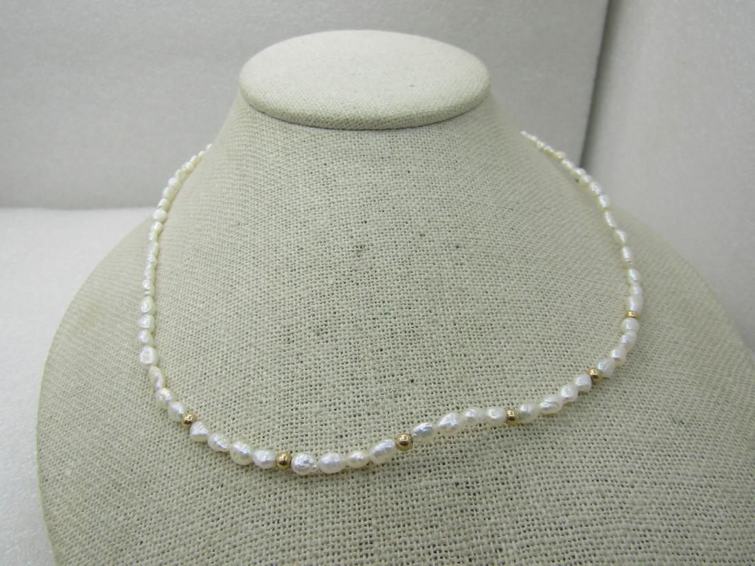 14kt Freshwater Pearl & Beaded Necklace, 17.5" (1 of 6)