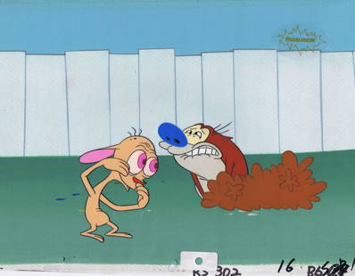 Ren & Stimpy Animation Art Original Production Cel Cell: Title: Ren & Stimpy Animation Art Original Production Cel Cell 1990sDescription: Nickelodeon's 1991-1995 Smash Hit, The Ren & Stimpy Show. 'A Yard Too Far". Original Hand Painted Production Cel