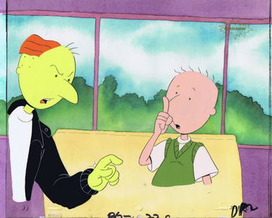 Doug Funnie Animation Art Original Production Cel Cell: Title: Doug Funnie Animation Art Original Production Cel Cell 1990s NickelodeonDescription: Nicktoon's First Cartoon Hit DOUG (1991-1994). Original one-of-kind hand painted production cel used to