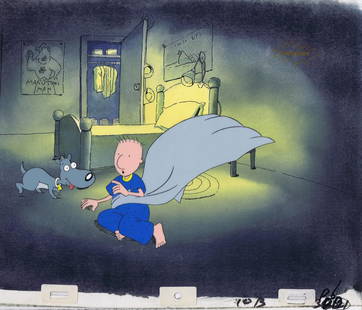 Doug Funnie Animation Art Original Production Cel Cell: Title: Doug Funnie Animation Art Original Production Cel Cell 1990s NickelodeonDescription: Nicktoon's First Cartoon Hit DOUG (1991-1994). Original one-of-kind hand painted production cel used to