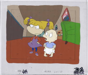 Rugrats Animation Art Original Production Cel Cell: Title: Rugrats Animation Art Original Production Cel Cell 1990s Nickelodeon Description: This cel was used to make an episode of RUGRATS.Original one-of-a-kind hand painted production cel (celluloid)