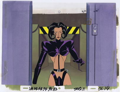 Aeon Flux Animation Art Original Production Cel Cell: Title: Aeon Flux Animation Art Original Production Cel Cell 1990s Liquid Television Description: This cel was used to make an episode of AEON FLUX, MTV'S 1991 – 1995 Cult Hit. Original one-of-a-k