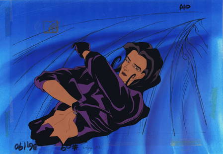 Aeon Flux Animation Art Original Production Cel Cell: Title: Aeon Flux Animation Art Original Production Cel Cell 1990s Liquid TelevisionDescription: This cel was used to make an episode of AEON FLUX, MTV'S 1991 – 1995 Cult Hit. Original