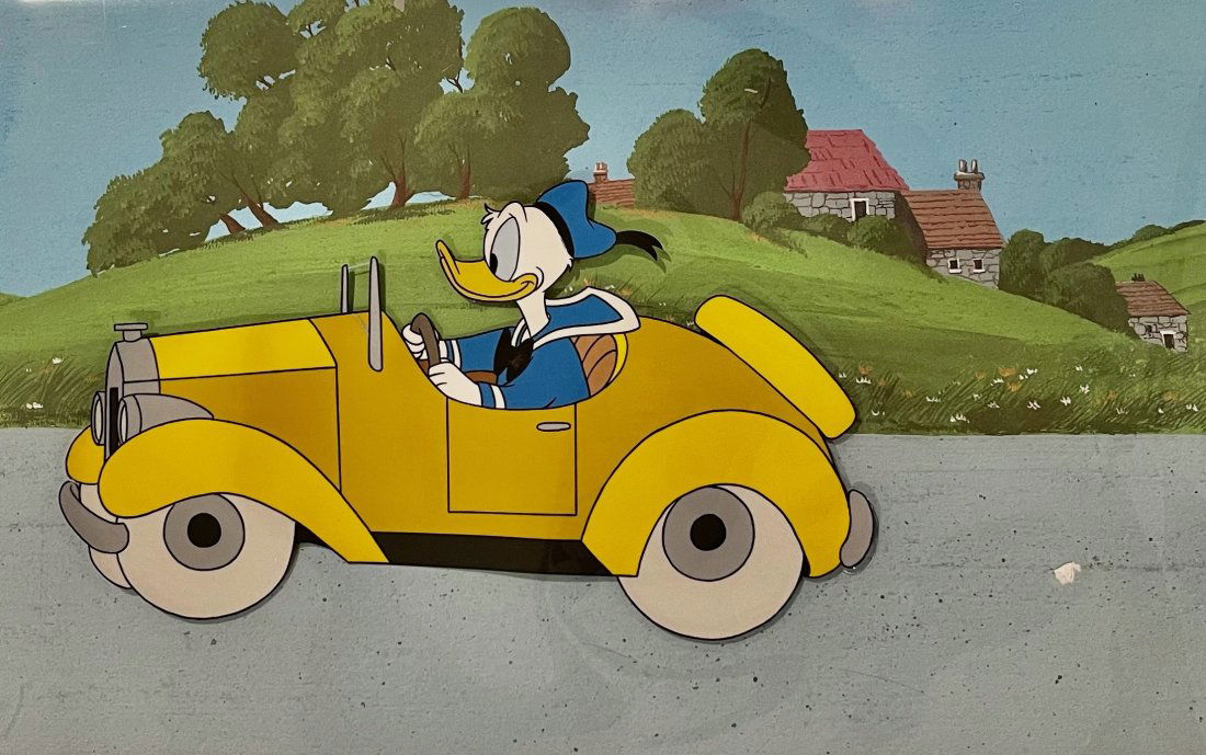 Donald Duck in Car 1950's Original Proudction Cel (1 of 2)