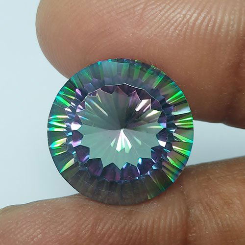 9.75 CTS NATURAL MYSTIC QUARTZ CUSHION CUT GOOD COLOR (1 of 9)