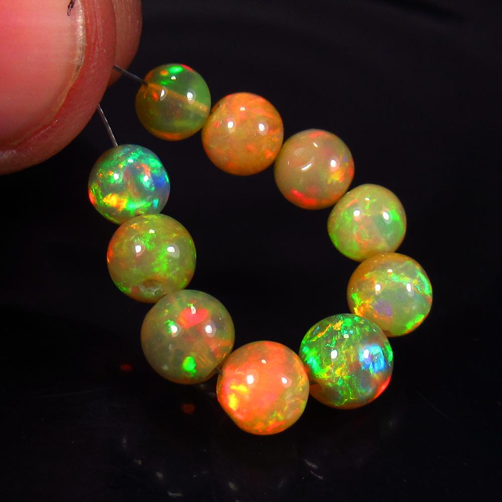 9.28 Ctw Natural 10 Drilled Multi-Color Fire Opal Ball (1 of 2)