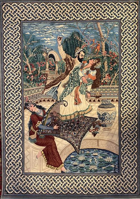 Hand Knotted Persian Pictorial Rug. Omar Khayam (1 of 10)