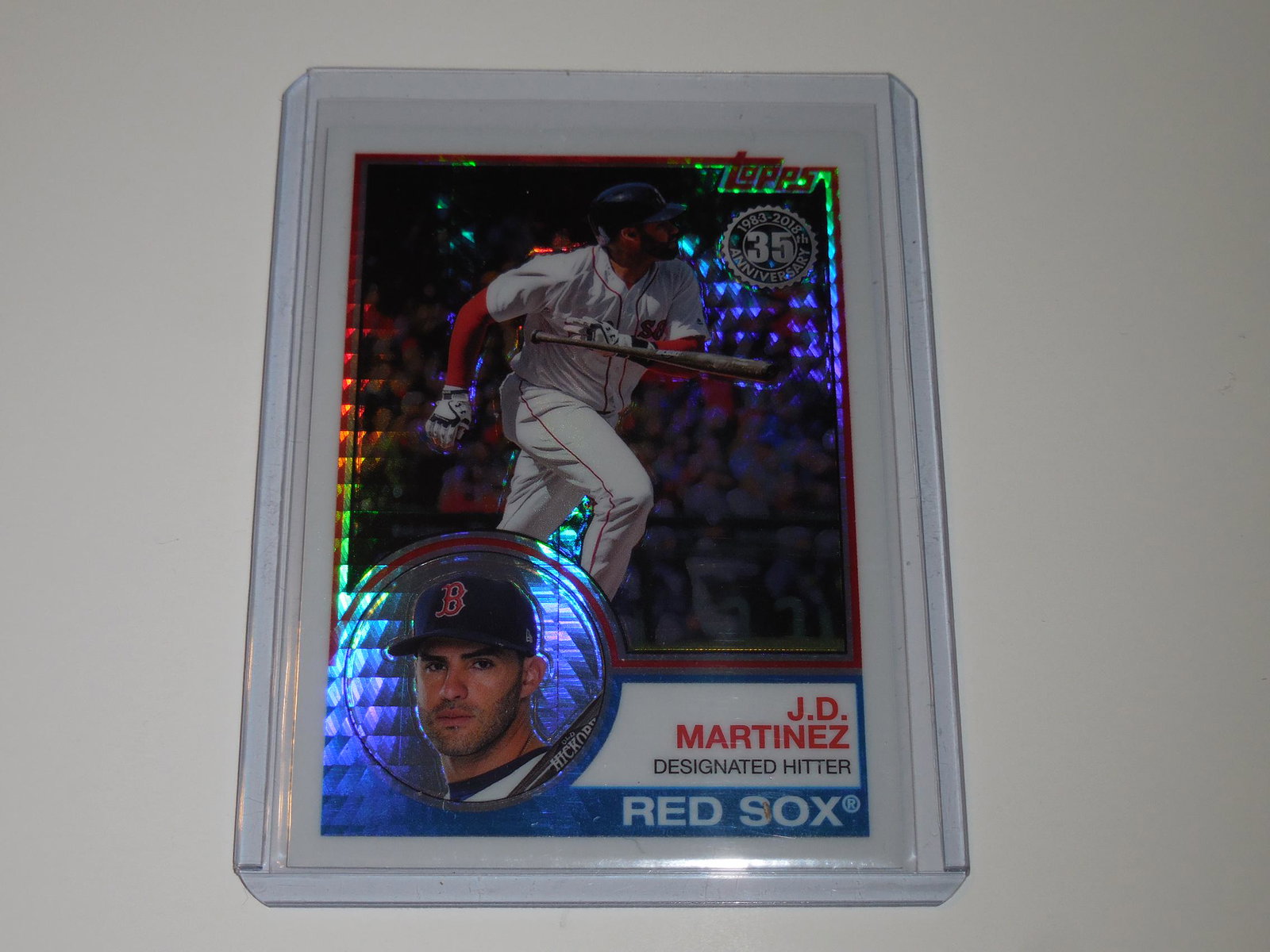 2018 TOPPS J.D. MARTINEZ 1983 REFRACTOR: Title: 2018 TOPPS J.D. MARTINEZ 1983 REFRACTOR Date/Period: MODERN Additional Information: A VERY NICE CARD FOR ANY COLLECTOR! APPROXIMATELY NEAR MINT CONDITION OR BETTER. THE ACTUAL CARD YOU SEE IN T