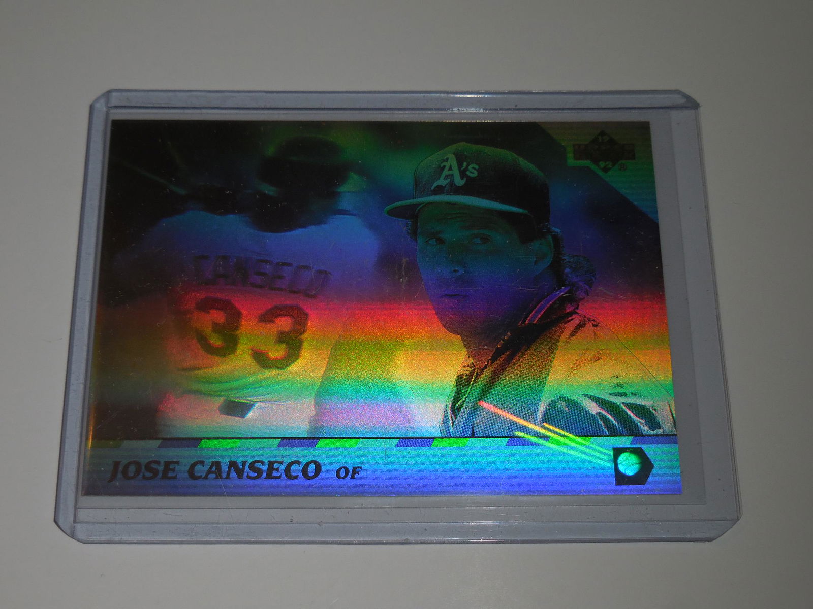1992 UPPER DECK JOSE CANSECO HOLOGRAM CARD (1 of 2)