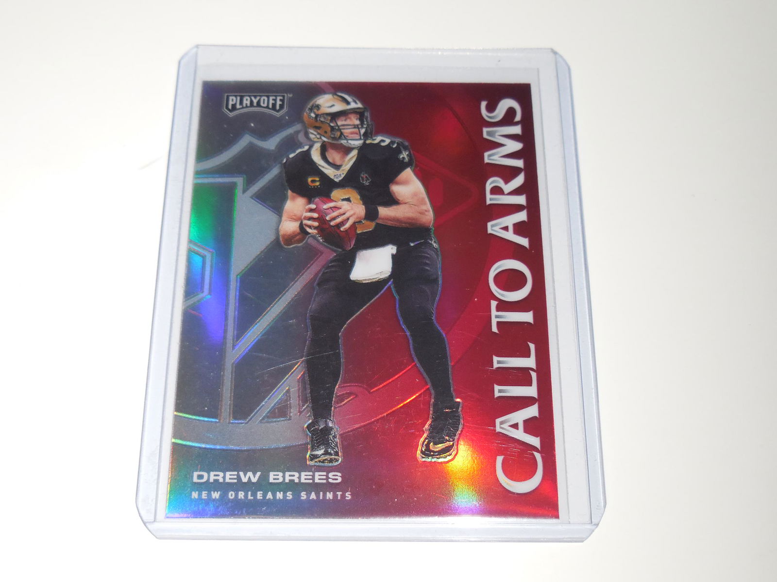2020 PLAYOFF DREW BREES CALL TO ARMS RARE RED PRIZM (1 of 2)