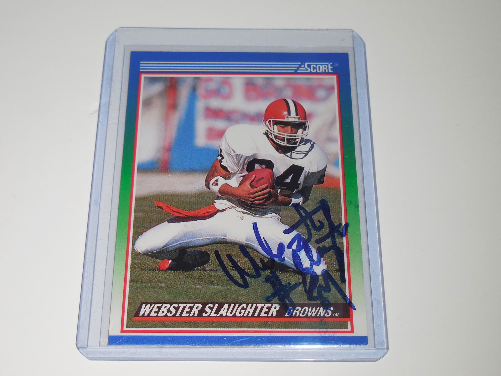 1990 SCORE WEBSTER SLAUGHTER BROWNS AUTOGRAPH CARD (1 of 2)
