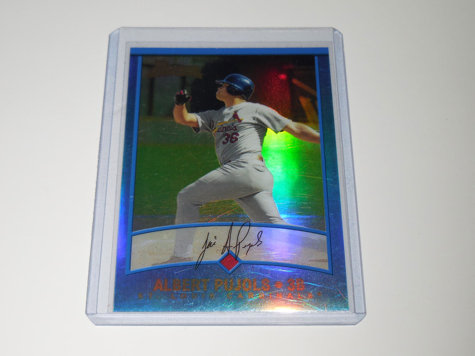 2013 TOPPS ALBERT PUJOLS 2001 BOWMAN REFRACTOR REPRINT (1 of 2)