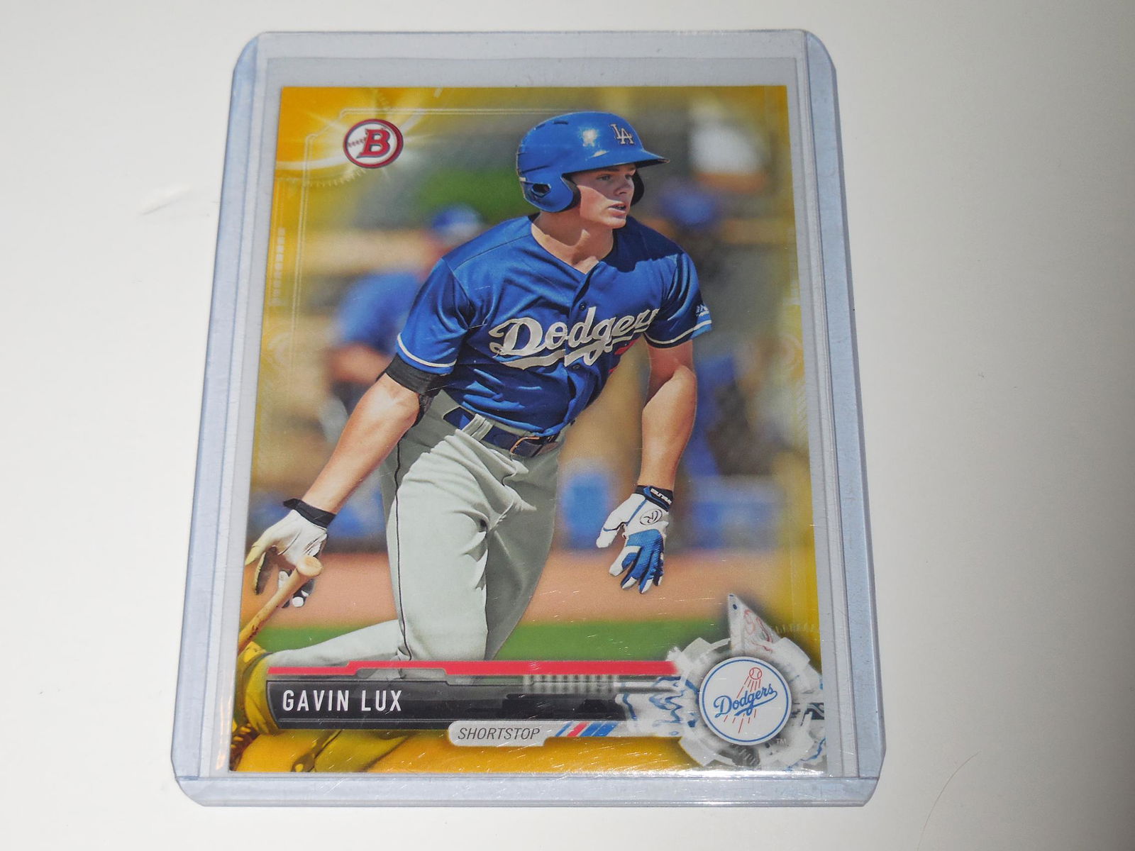 2017 BOWMAN DRAFT GAVIN LUX YELLOW ROOKIE CARD DODGERS (1 of 2)