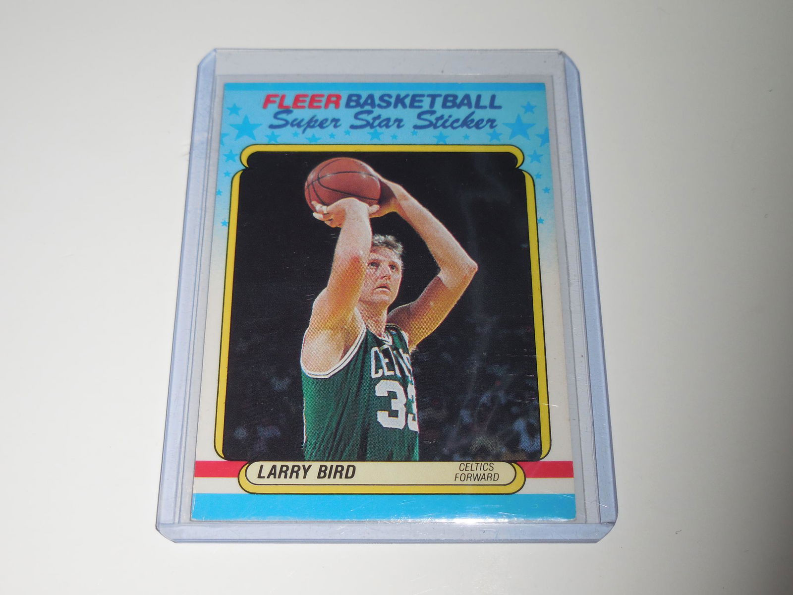 1988-89 FLEER LARRY BIRD ALL STAR STICKER CARD CELTICS (1 of 2)