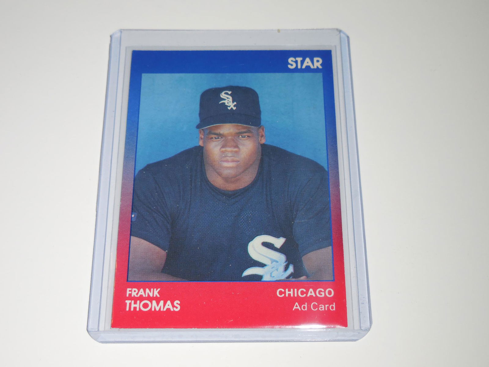 RARE 1990'S STAR FRANK THOMAS AD PROMO CARD WHITE SOX (1 of 2)